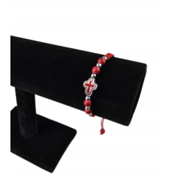 Браслет красный с крестом